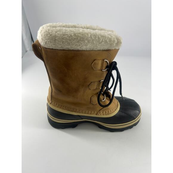 Sorel Boots Womens Size 6 Brown Tan Black Caribou Waterproof Winter Warm - Picture 3 of 10